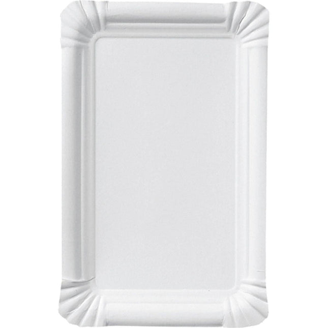 Wurstteller 13x20 cm aus Pappe - Weißes Papier für Catering | Packung (250 Stück)