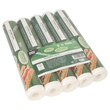PAPSTAR Butterbrotpapier 25x30 cm, weiß, 500 Blatt | Schrumpffolie (500 Blätter)