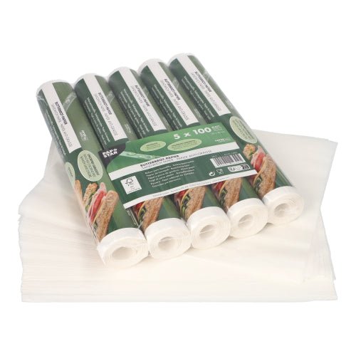 PAPSTAR Butterbrotpapier 25x30 cm, weiß, 500 Blatt | Schrumpffolie (500 Blätter)