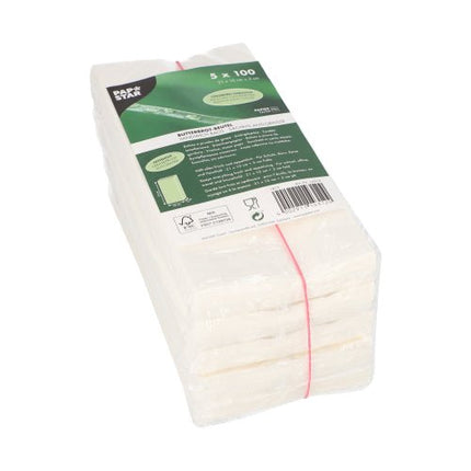PAPSTAR Butterbrotbeutel fettdicht, 21x10x3 cm, weiß | Schrumpffolie (500 Stück)