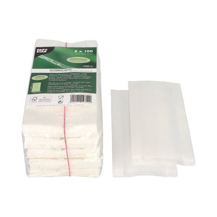 PAPSTAR Butterbrotbeutel fettdicht, 21x10x3 cm, weiß | Schrumpffolie (500 Stück)