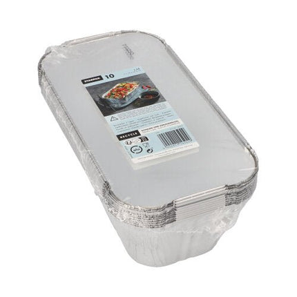 Starpak 10 Schalen, Alu + Einlegedeckel, PP-beschichtet eckig