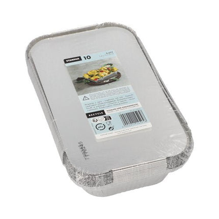 Starpak 10 Schalen, Alu + Einlegedeckel, PP-beschichtet eckig