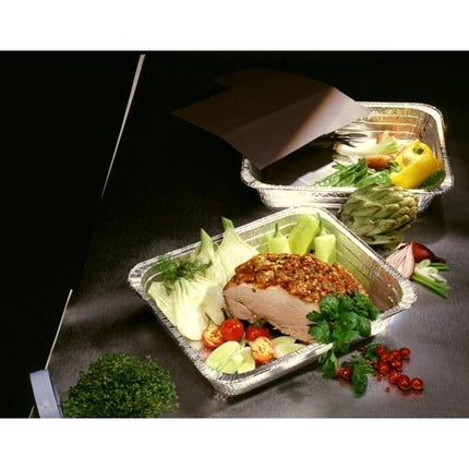 Starpak 3 Gastronorm-Behälter, Alu eckig 3,4 l 5 cm x 26,2 cm x 32,2 cm 1/2 | Schrumpffolie (3 Stück)