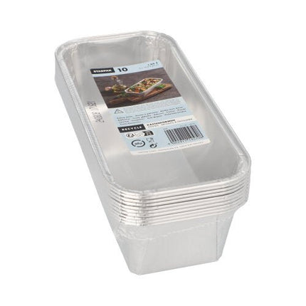 Starpak 10 Kastenformen, Alu eckig 1,09 l 6 cm x 10,2 cm x 23 cm | Packung (10 Stück)