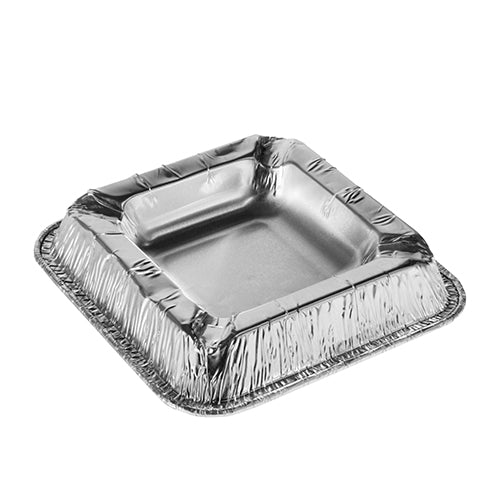 Starpak 50 Aschenbecher, Alu eckig 2,2 cm x 12,5 cm x 12,5 cm | Schrumpffolie (50 Stück)