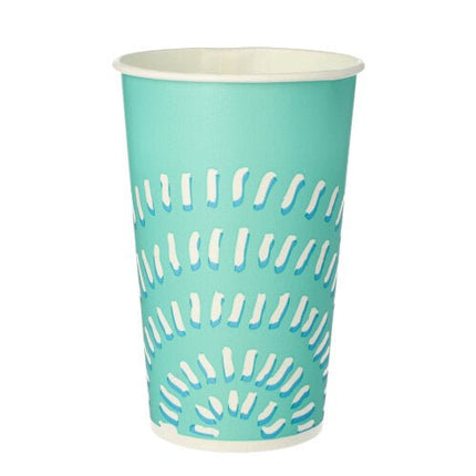 Starpak 50 Trinkbecher für Kaltgetränke, Pappe 0,4 l Ø 8,97 cm · 13,5 cm türkis | Folie (50 Stück)