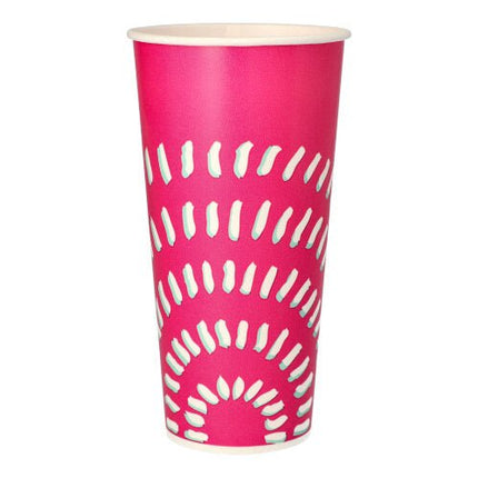 Starpak 50 Trinkbecher für Kaltgetränke, Pappe 0,5 l Ø 8,97 cm · 16,83 cm pink | Folie (50 Stück)