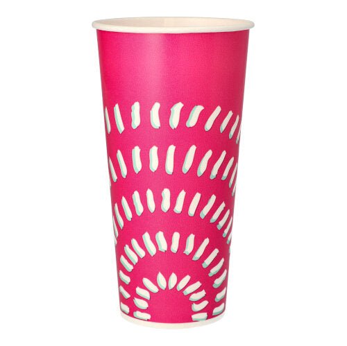 Starpak 50 Trinkbecher für Kaltgetränke, Pappe 0,5 l Ø 8,97 cm · 16,83 cm pink | Folie (50 Stück)