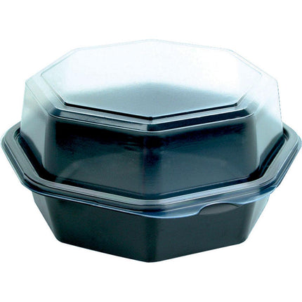 Octaview® C&C Packung 160x160x80 mm - Schwarz/Transparent PS | Packung (35 Stück)