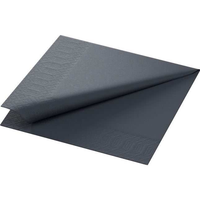 Zelltuchservietten 33x33 cm, 3-lagig, schwarz - 1/4 Falz Qualität | Packung (250 Servietten)