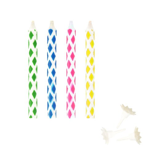 PAPSTAR Magic-Kerzen 6 cm, farbig sortiert mit Halter | Blister (10 Stück)
