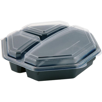 Octaview® 3, Schwarz/Transparent, 230x230x60 mm - Modernes Design | Packung (160 Stück)
