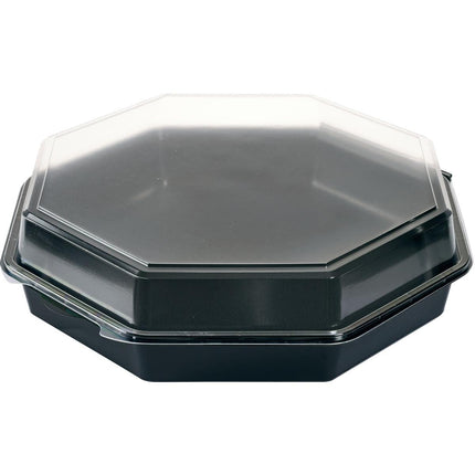 Octaview® PS 305x305x80 - Schwarz/Transparent, Hochwertige Box | Packung (75 Stück)