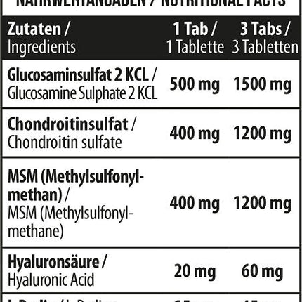 MST - Glucosamine Chondroitine MSM  HYALURON - 90 Tabletten