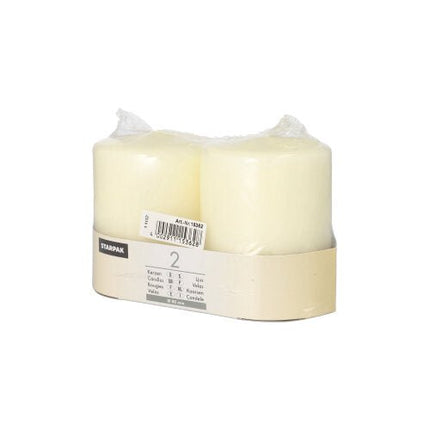 Starpak 2 Stumpenkerzen Ø 80 mm mit Flachkopf