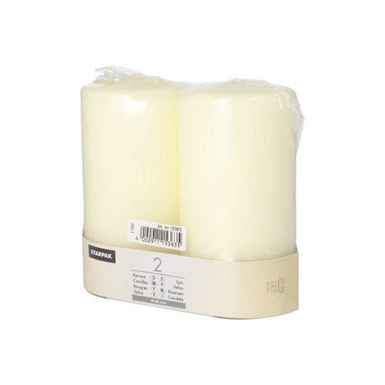 Starpak 2 Stumpenkerzen Ø 80 mm mit Flachkopf