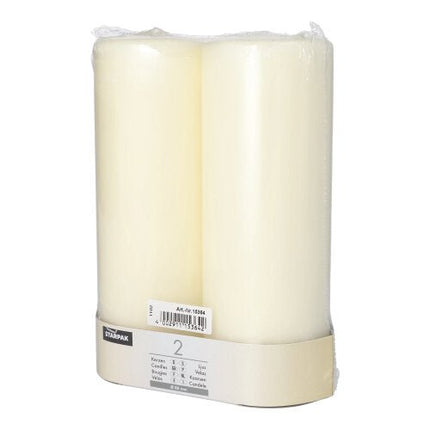 Starpak 2 Stumpenkerzen Ø 80 mm mit Flachkopf