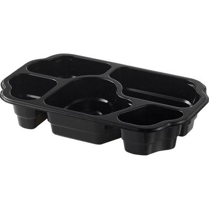 PP-Schale Take-Away 250x159x46 mm, Schwarz - Ideal für Snacks | Packung (240 Stück)