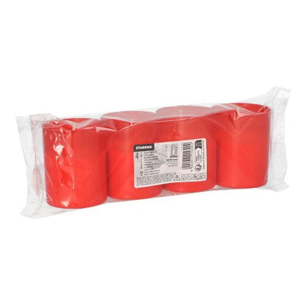 PAPSTAR Grablichte "Stundenbrenner" rot, Ø 5 cm, 6,5 cm hoch | Folie (4 Stück)