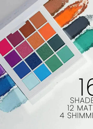 16-Farbige Eyeshadow Palette – Matt, Schimmer & Metallic - Linkreich
