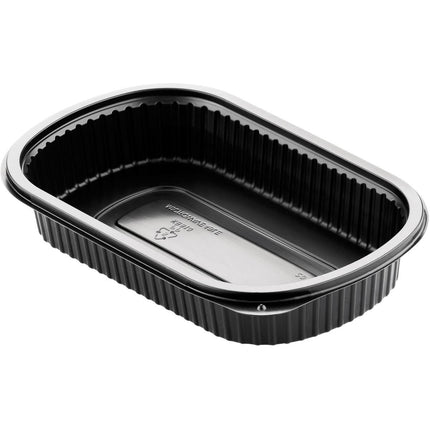 Menübox 1 Schwarz PP 240x150x40 | Packung (50 Stück)