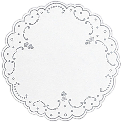 Dunicel-Deckchen 19 cm mit Silberdruck - Elegante Tischdekoration | Packung (250 Stück)