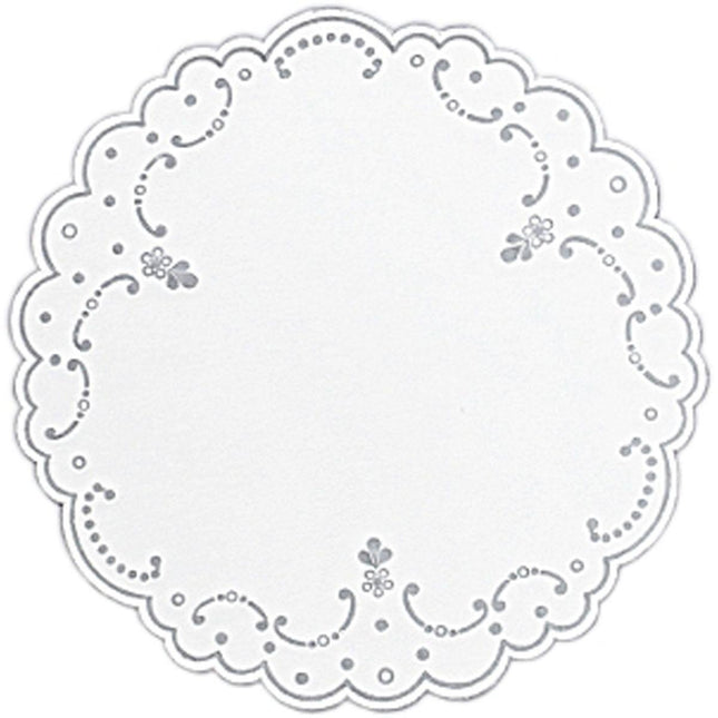 Dunicel-Deckchen 19 cm mit Silberdruck - Elegante Tischdekoration | Packung (250 Stück)