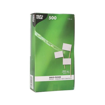 PAPSTAR 500 Deko-Picker 8 cm weiss