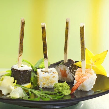 PAPSTAR Fingerfood Spieße 11 cm, Naturholz, ideal für Partys | Papptray (200 Stück)
