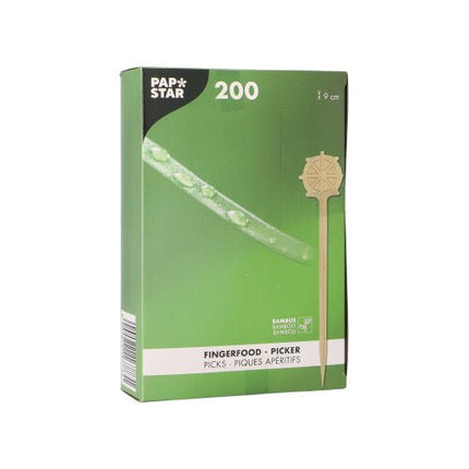 PAPSTAR Fingerfood Picker "Steuerrad" 9 cm, ideal für Partys | Papptray (200 Stück)