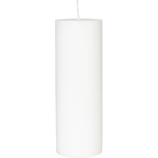 Stumpenkerzen 70x200 mm, weiß - Stearin, 80 Stunden Brenndauer | Packung (1 Stück)