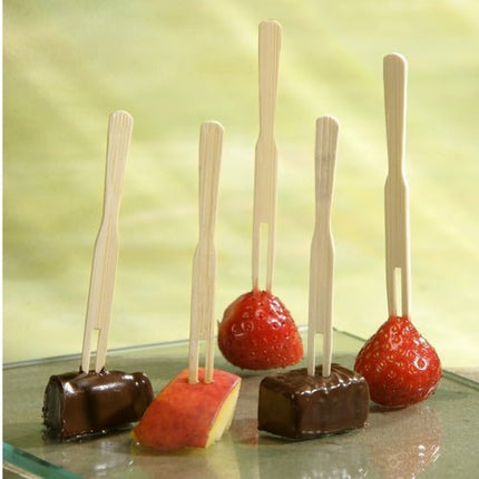 PAPSTAR Fingerfood-Spieße "pure" 8,5 cm, ideal für Snacks | Dose (500 Stück)
