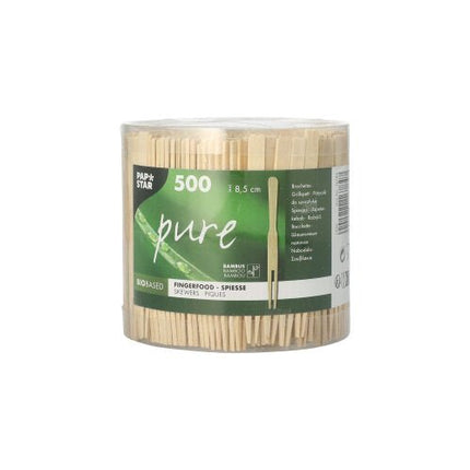 PAPSTAR Fingerfood-Spieße "pure" 8,5 cm, ideal für Snacks | Dose (500 Stück)
