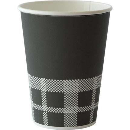 Becher Izza schwarz Bedruckt PAP/PE Pappbecher IZZA, black & white