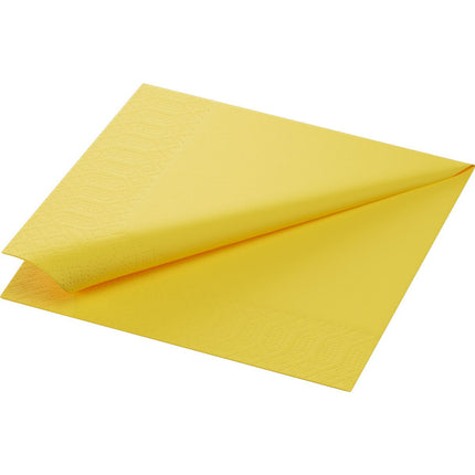 Zellt.Serv. 33x33 cm, gelb - 1-lagig, 1/4 Falz Servietten | Packung (500 Servietten)