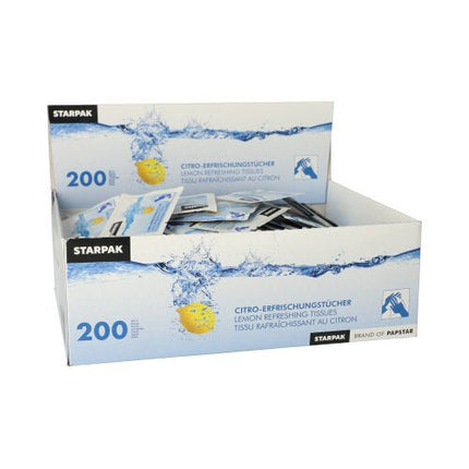 Starpak 200 Erfrischungstücher 14 cm x 14 cm "Citro" | Display (200 Stück)
