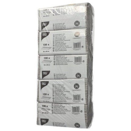 PAPSTAR Handtuchpapier C-Falz, 50x25 cm, natur, 1-lagig | Packung (120 Blätter)