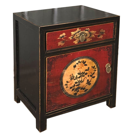 Vintage Asia Chinesisches Nachtkästchen Nachttisch "RedMagic" - Art. 35191-9