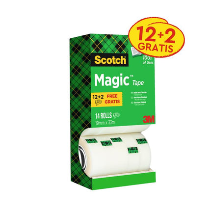 Scotch® Magic™ Unsichtbares Klebeband, Vorteilspack 14 Rollen, 19 mm x 33 m | Packung (1 Stück)