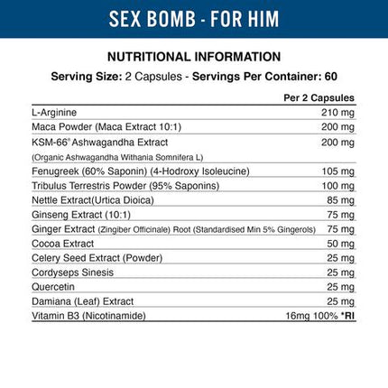 Applied Nutrition Sex Bomb for Him (für den Mann) - 120 caps