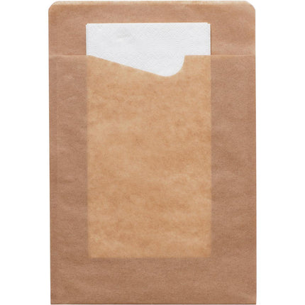 Snack Sacchetto mit weißer 2-lg. Serviette Braun Papier