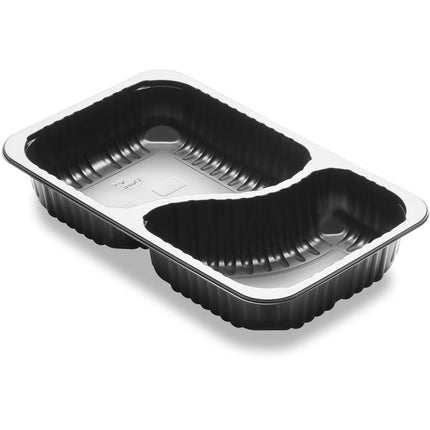 Menüschale 2-comp 2 Schwarz PP/MIN 260x158x43,7  | Packung (384 Stück)