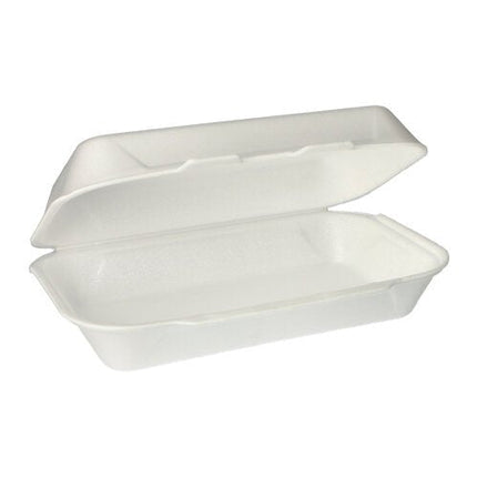 Starpak 100 Allzweckboxen mit Klappdeckel, XPS 1800 ml 7,5 cm x 24 cm x 13,3 cm weiss | Schrumpffolie (100 Stück)