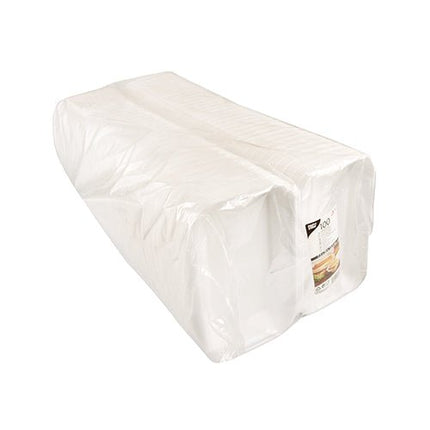 Starpak 100 Allzweckboxen mit Klappdeckel, XPS 1800 ml 7,5 cm x 24 cm x 13,3 cm weiss | Schrumpffolie (100 Stück)
