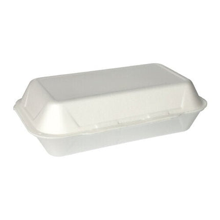 Starpak 100 Allzweckboxen mit Klappdeckel, XPS 1800 ml 7,5 cm x 24 cm x 13,3 cm weiss | Schrumpffolie (100 Stück)