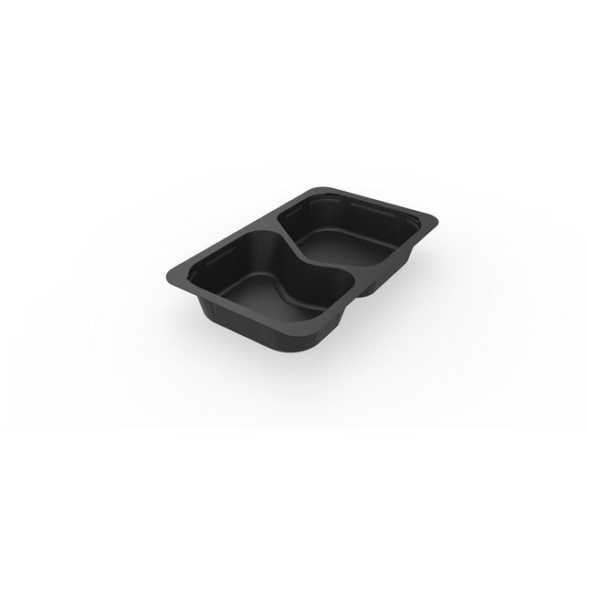 1/4 GN Menüschalen 2 Schwarz PP/MIN 265x162x43  | Packung (225 Stück)