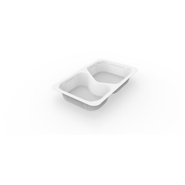 1/4 GN Menüschalen 2 Weiß PP/MIN 265x162x43  | Packung (225 Stück)