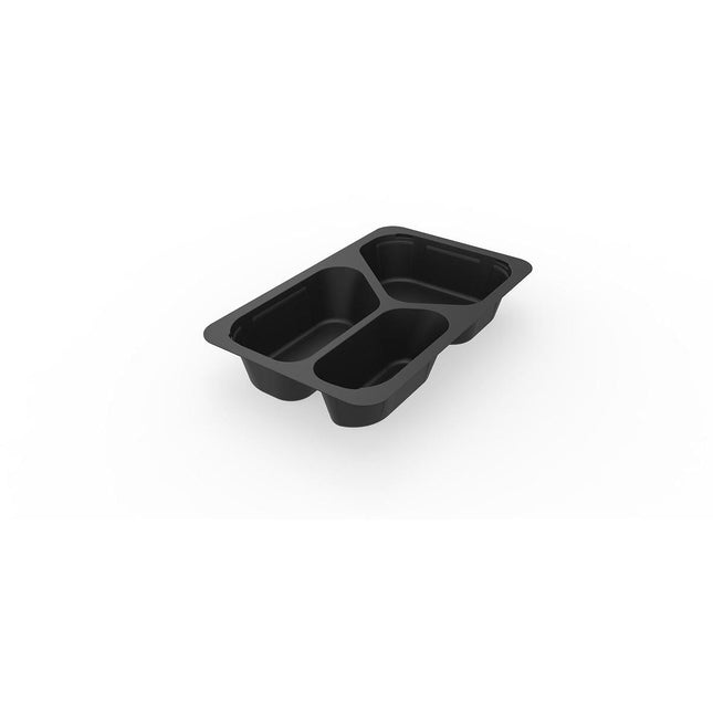 1/4 GN Menüschalen 3 Schwarz PP/MIN 265x162x45  | Packung (225 Stück)
