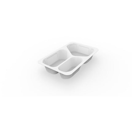 1/4 GN Menüschalen 3 Weiß PP/MIN 265x162x45  | Packung (225 Stück)